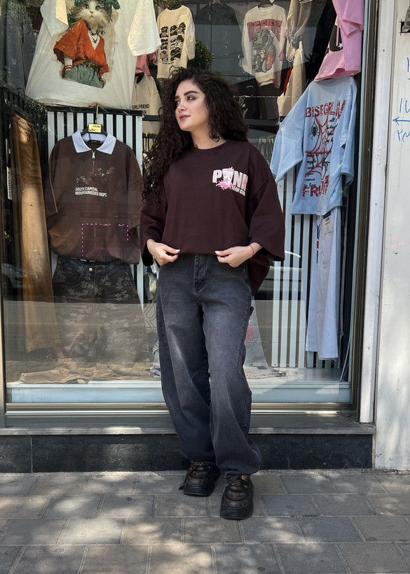 تیشرت دخترانه اورسایز مدل PINK CLUB