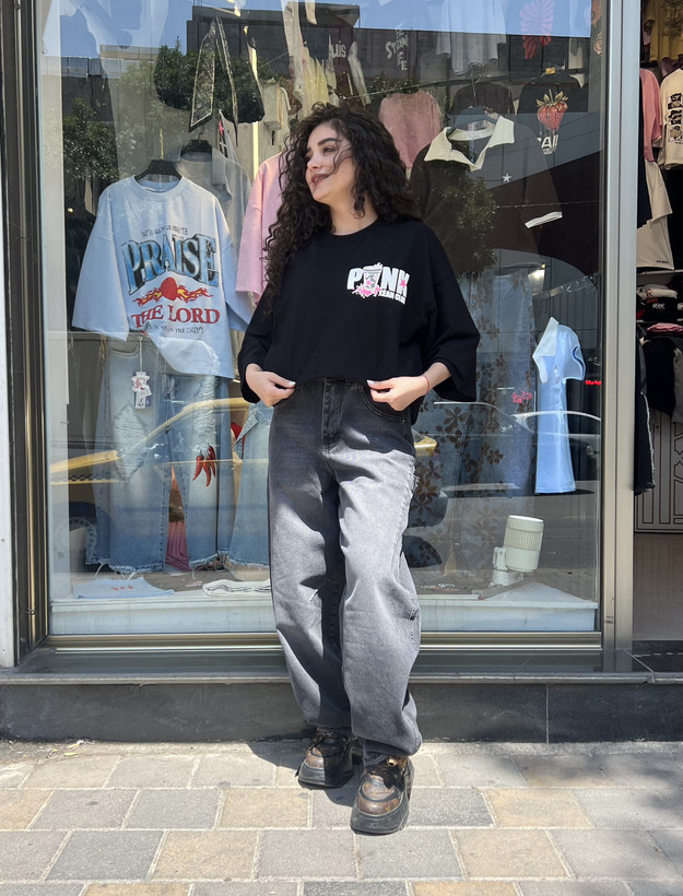 تیشرت دخترانه اورسایز مدل PINK CLUB
